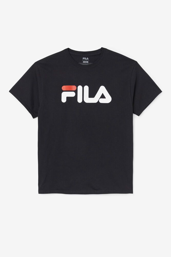 Fila T-Shirt Logo Mens Black - India OAN-382450